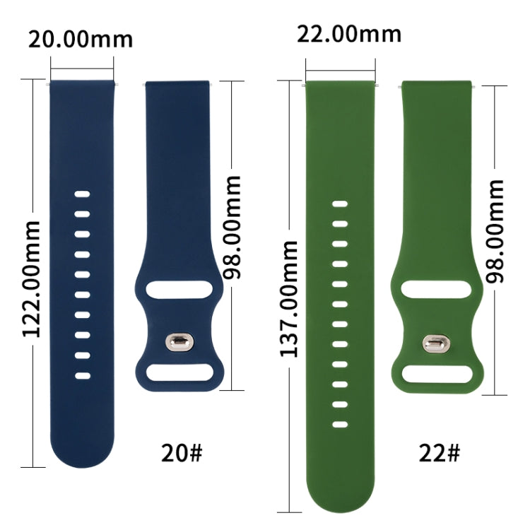8-buckle Silicone Replacement Strap Watchband, For Samsung Galaxy Watch Active, For Huawei Watch GT 2 42mm, For Huawei Watch GT 2 46mm, For Huawei Watch GT 2e 46mm