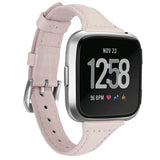 For Fitbit Versa 2 Smart Watch Genuine Leather Wrist Strap Watchband, Shrink Version