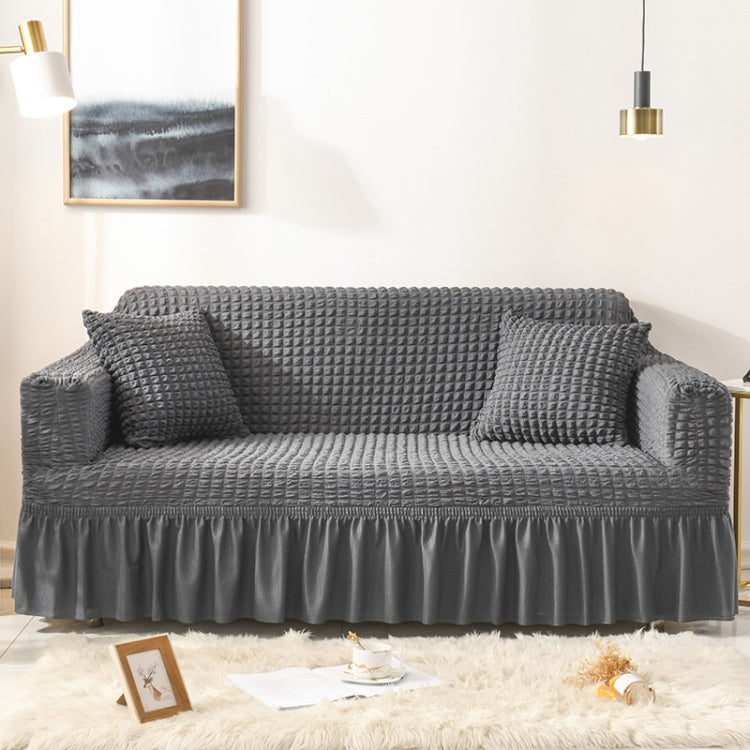Living Room Stretch Full Coverage Skirt Style Sofa Cover, Size: Double M 145-185cm