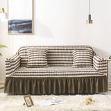Living Room Stretch Full Coverage Skirt Style Sofa Cover, Size: Double M 145-185cm