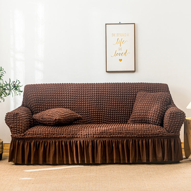 Living Room Stretch Full Coverage Skirt Style Sofa Cover, Size: Double M 145-185cm