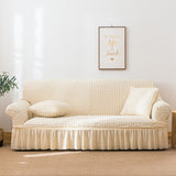Living Room Stretch Full Coverage Skirt Style Sofa Cover, Size: Double M 145-185cm