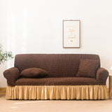 Living Room Stretch Full Coverage Skirt Style Sofa Cover, Size: Double M 145-185cm