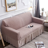 Living Room Stretch Full Coverage Skirt Style Sofa Cover, Size: Double M 145-185cm