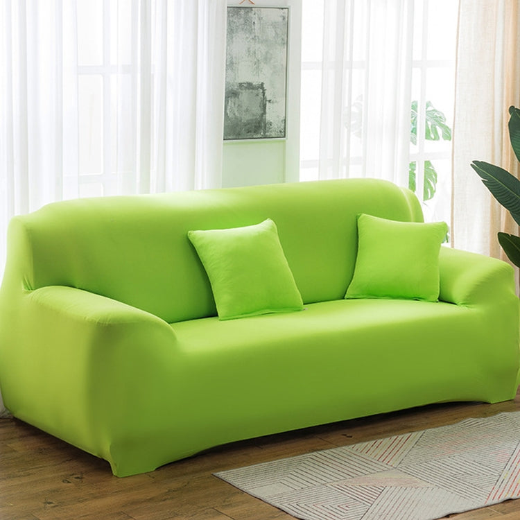 145-185cm Four Seasons Solid Color Elastic Full Coverage Non-slip Sofa Cover Green
