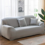 145-185cm Four Seasons Solid Color Elastic Full Coverage Non-slip Sofa Cover Tobacco Ash