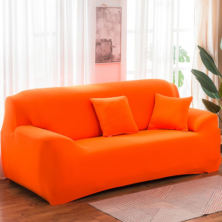 145-185cm Four Seasons Solid Color Elastic Full Coverage Non-slip Sofa Cover Fluorescent Red