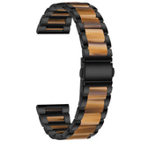 Universal Three-beads Stainless Steel + Resin Replacement Strap Watchband, For Garmin Venu/Vivoactive 3 Music 20mm, For Huawei Watch 3/3 Pro 22mm