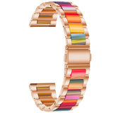 Universal Three-beads Stainless Steel + Resin Replacement Strap Watchband, For Garmin Venu/Vivoactive 3 Music 20mm, For Huawei Watch 3/3 Pro 22mm