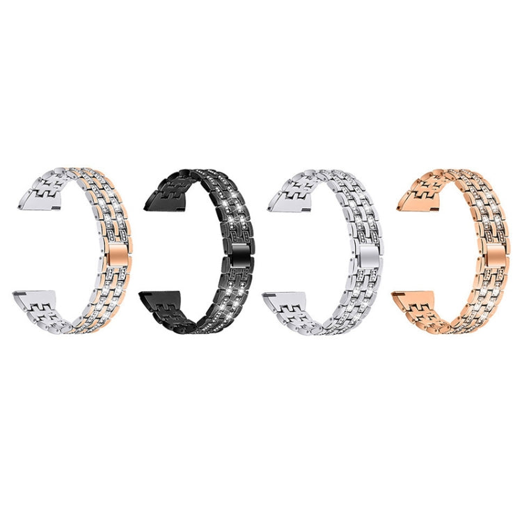 For Samsung Smart Watch Double Rows Diamond Steel Replacement Strap Watchband, 22mm