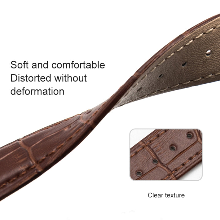 Two-layer Cowhide Leather Bamboo Joint Texture Replacement Strap Watchband, 10mm, 14mm, 16mm, 18mm, 20mm, 22mm, 24mm, 12mm