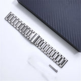 22mm Universal Titanium Alloy Three Plants Flat Buckle Replacement Watchband, For Xiaomi Haylou RS3 / Suunto 9 Peak