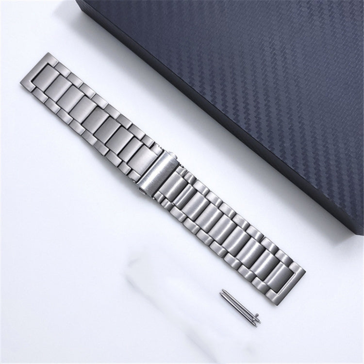 22mm Universal Titanium Alloy Three Plants Flat Buckle Replacement Watchband, For Xiaomi Haylou RS3 / Suunto 9 Peak