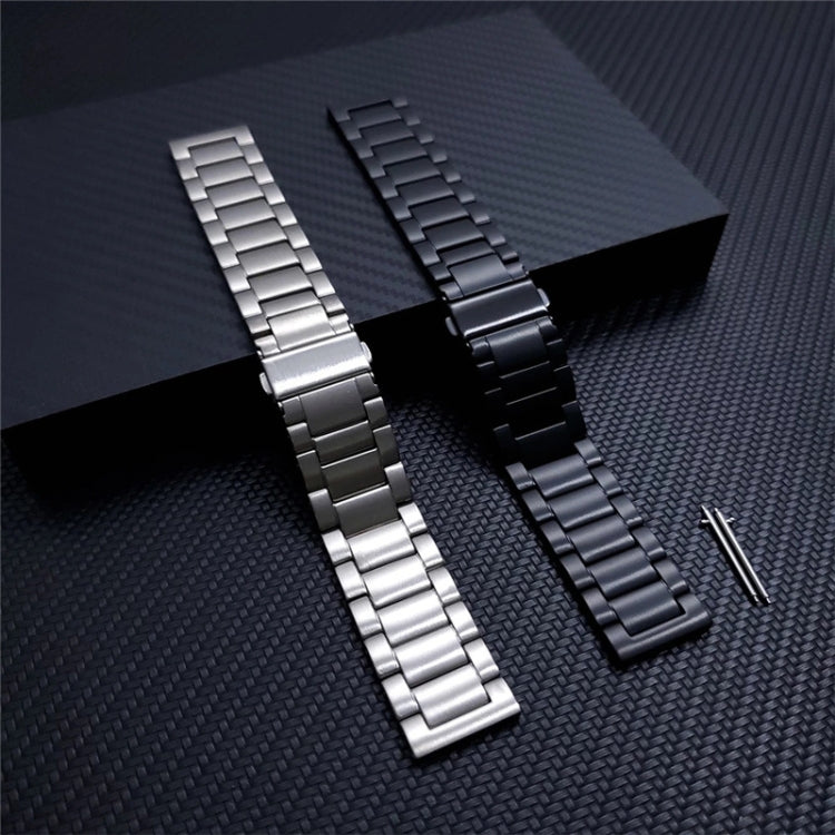 22mm Universal Titanium Alloy Three Plants Flat Buckle Replacement Watchband, For Xiaomi Haylou RS3 / Suunto 9 Peak