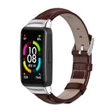 MIJOBS Cowhide Leather Replacement Strap Watchband, For Huawei Band 6 / Honor Band 6