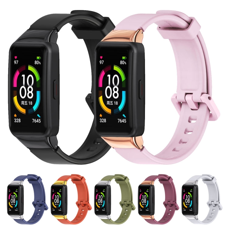 MIJOBS Universal Breathable Silicone Replacement Strap Watchband, For Huawei Band 6 / Honor Band 6