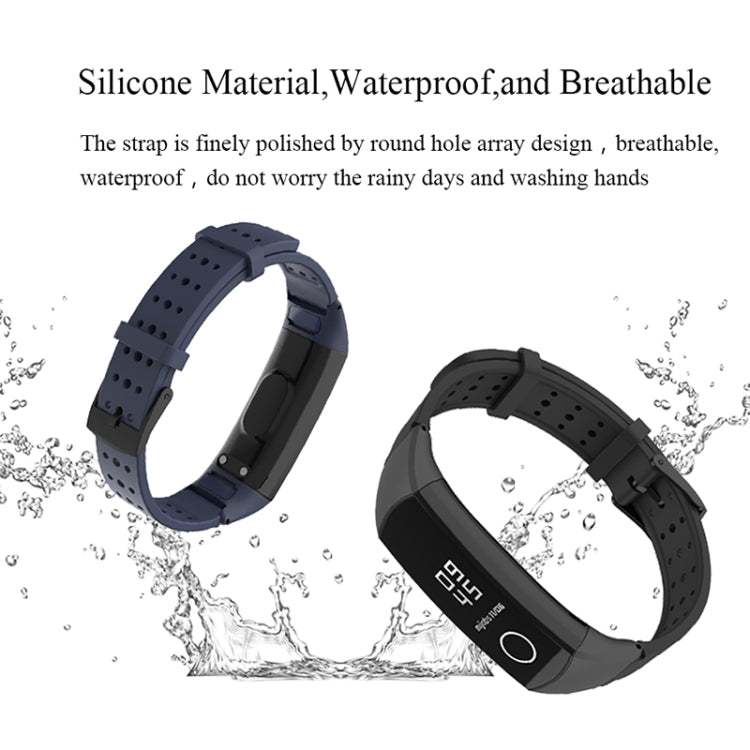MIJOBS Breathable Silicone Replacement Strap Watchband with Hole, For Honor Band 4 / 5
