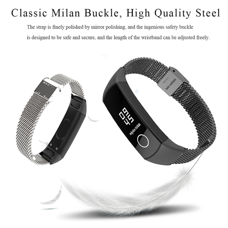 MIJOBS Milan Stainless Steel Metal Buckle Replacement Strap Watchband, For Honor Band 4 / 5
