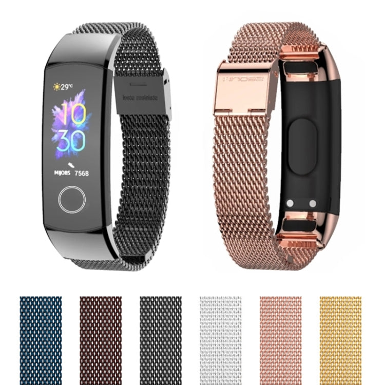 MIJOBS Milan Stainless Steel Metal Buckle Replacement Strap Watchband, For Honor Band 4 / 5