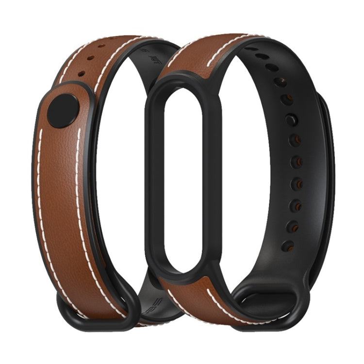 MIJOBS TPU + Leather Replacement Strap Watchband, For Xiaomi Mi Band 5 / 6