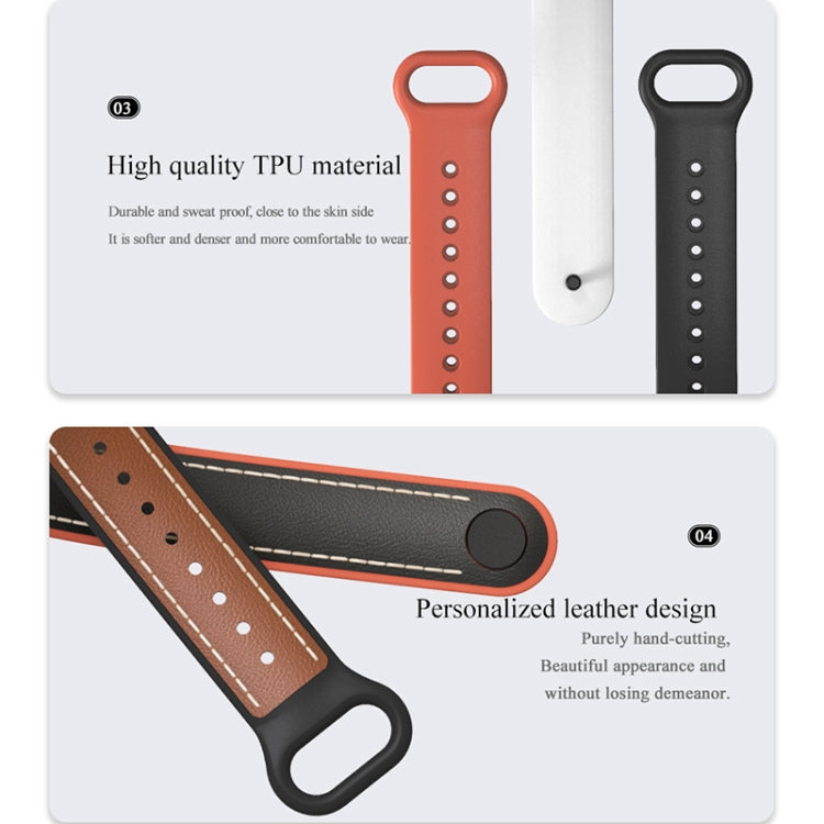 MIJOBS TPU + Leather Replacement Strap Watchband, For Xiaomi Mi Band 5 / 6