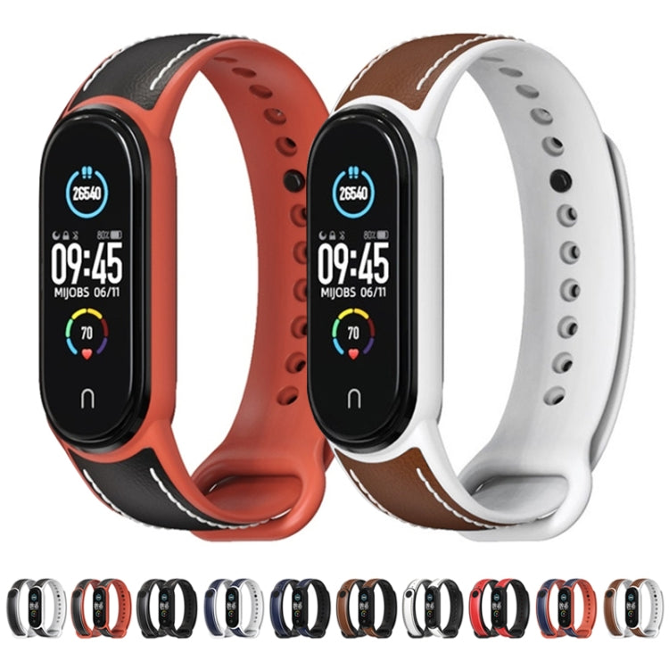 MIJOBS TPU + Leather Replacement Strap Watchband, For Xiaomi Mi Band 5 / 6