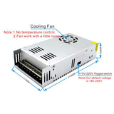 Light Bar Regulated Switching Power Supply LED Transformer, Size: 215 x 115 x 50mm, S-300-5 DC5V 60A 300W, S-350-5 DC5V 70A 350W, S-360-12 DC12V 30A 360W, S-400-12 DC12V 33A 400W, S-480-12 DC12V 40A 480W, S-600-12 DC12V 50A 600W, S-360-24 DC24V 15A 360...