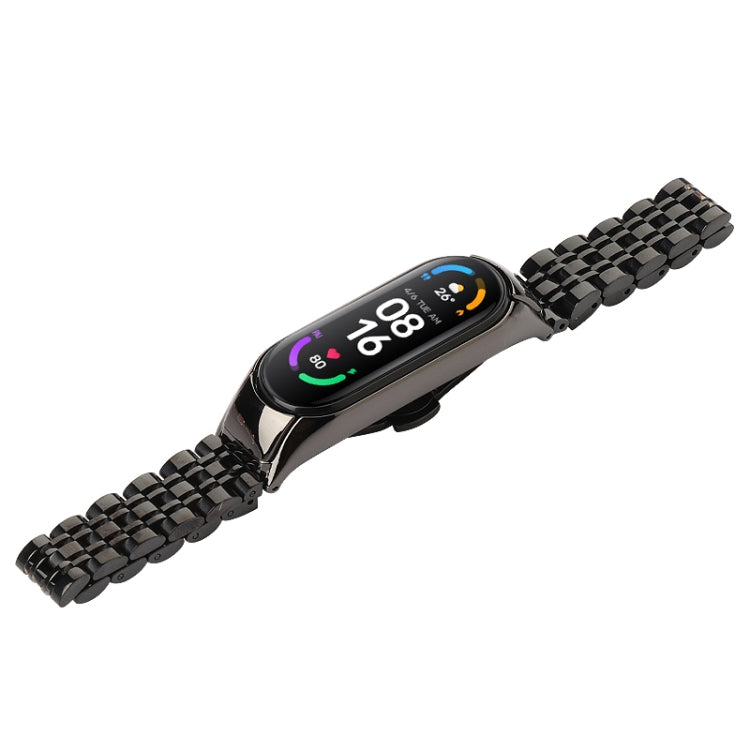 Seven-beads Stainless Steel Replacement Strap Watchband, For Xiaomi Mi Band 6 / 5, For Xiaomi Mi Band 4 / 3