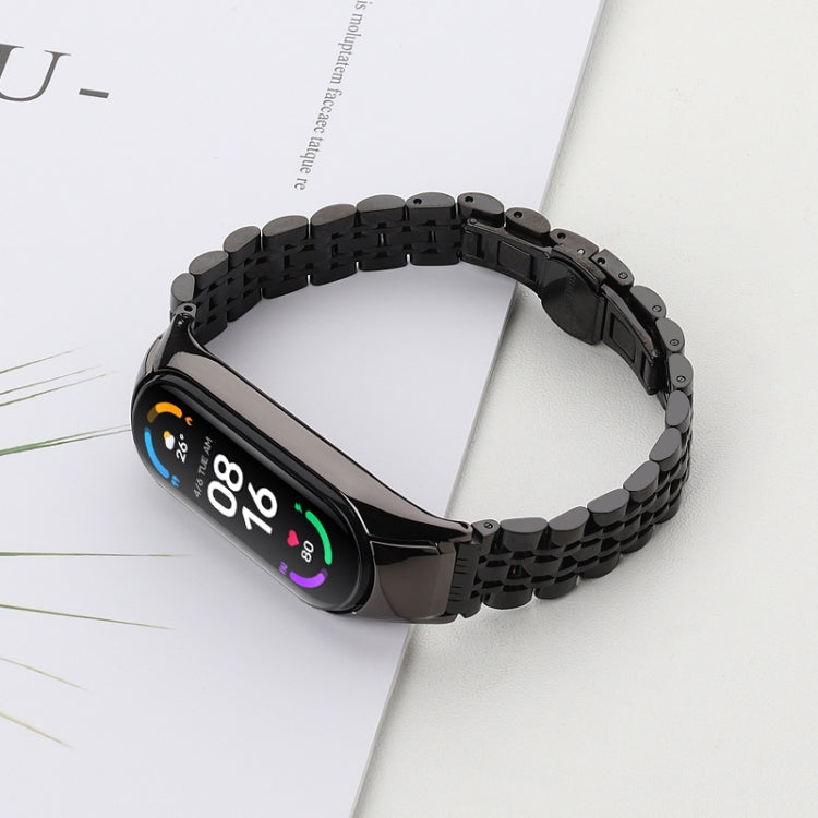 Seven-beads Stainless Steel Replacement Strap Watchband, For Xiaomi Mi Band 6 / 5, For Xiaomi Mi Band 4 / 3