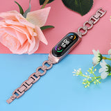8-shaped Diamond Alloy Replacement Strap Watchband, For Xiaomi Mi Band 6 / 5, For Xiaomi Mi Band 4 / 3