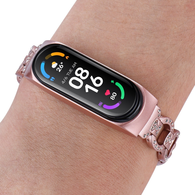 8-shaped Diamond Alloy Replacement Strap Watchband, For Xiaomi Mi Band 6 / 5, For Xiaomi Mi Band 4 / 3
