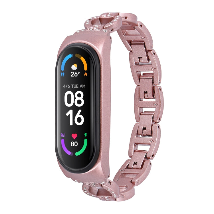 8-shaped Diamond Alloy Replacement Strap Watchband, For Xiaomi Mi Band 6 / 5, For Xiaomi Mi Band 4 / 3