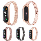 X-shaped Diamond Alloy Replacement Strap Watchband, For Xiaomi Mi Band 6 / 5, For Xiaomi Mi Band 4 / 3