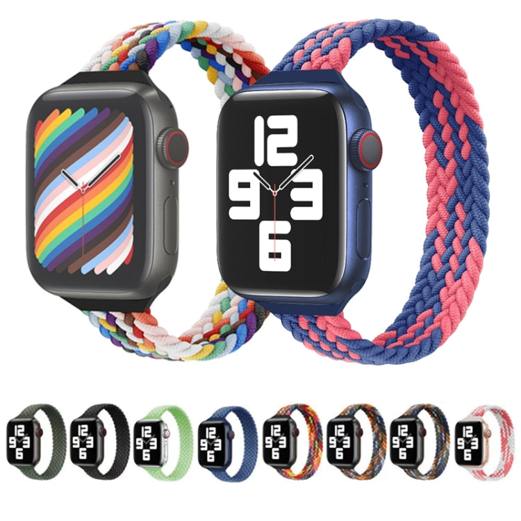 Small Waist Single Loop Nylon Braid Replacement Watchband For Apple Watch Series, XS 130mm, XS 135mm, 7 41mm / 6&SE&5&4 40mm / 3&2&1 38mm