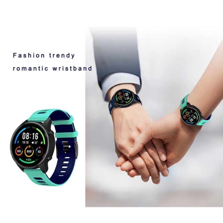 Universal Double Color Silicone Replacement Strap Watchband, 20mm, 22mm