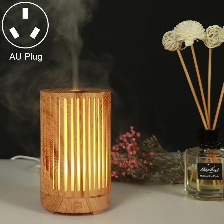200ml Hollow-out Forest Pattern Wooden Essential Oil Aromatherapy Machine Ultrasonic Humidifier, AU Plug, USB, UK Plug, US Plug AU Plug Light Brown-2