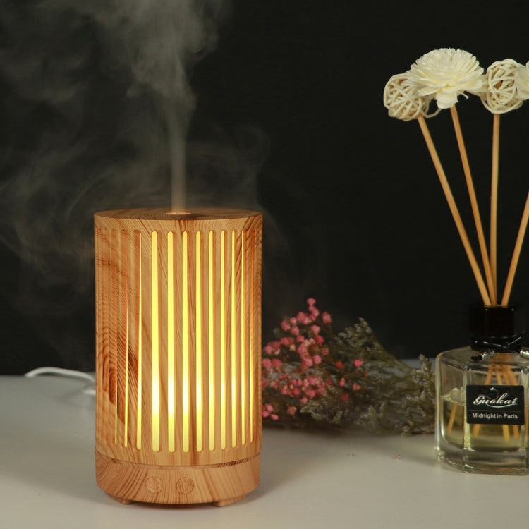 200ml Hollow-out Forest Pattern Wooden Essential Oil Aromatherapy Machine Ultrasonic Humidifier, AU Plug, USB, UK Plug, US Plug USB Light Brown-2