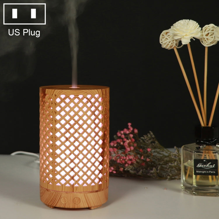 200ml Hollow-out Forest Pattern Wooden Essential Oil Aromatherapy Machine Ultrasonic Humidifier, AU Plug, USB, UK Plug, US Plug US Plug Light Brown-1
