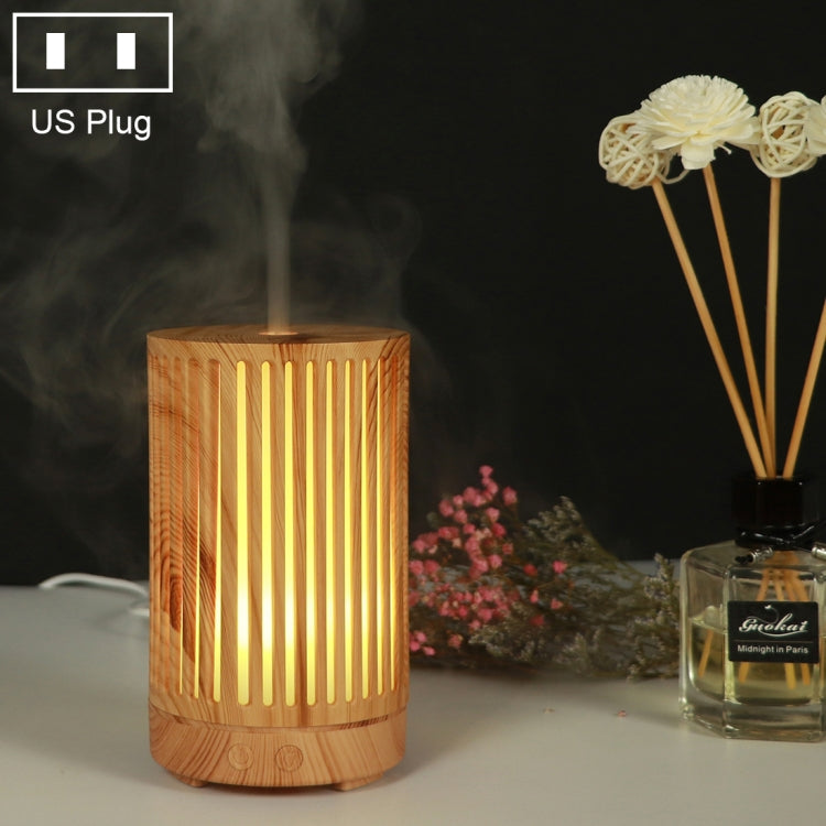 200ml Hollow-out Forest Pattern Wooden Essential Oil Aromatherapy Machine Ultrasonic Humidifier, AU Plug, USB, UK Plug, US Plug US Plug Light Brown-2
