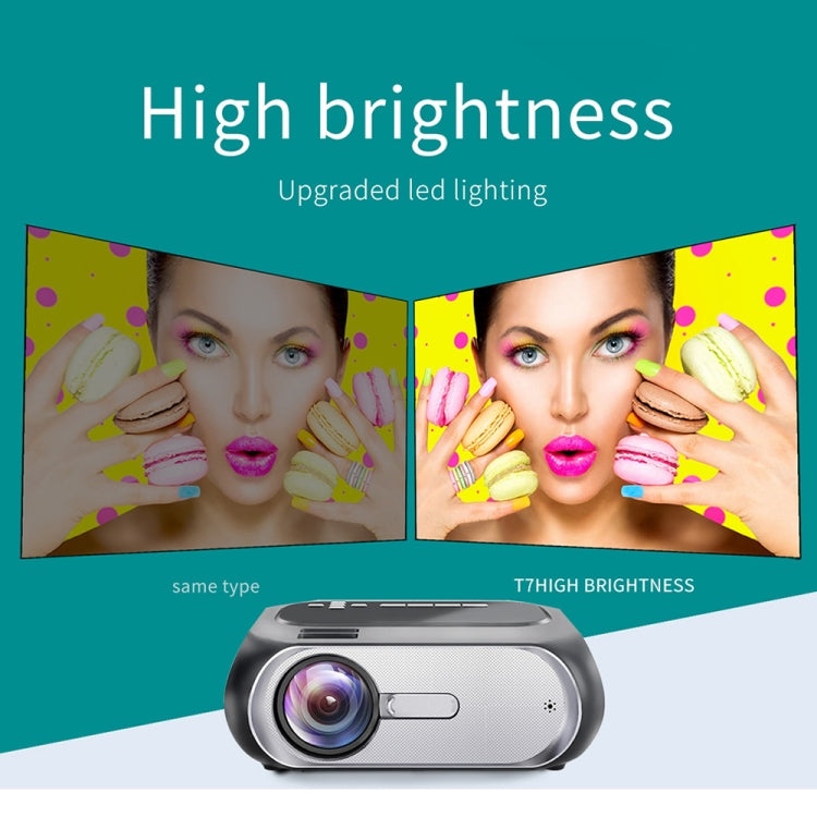T7 1920x1080P 200 ANSI Portable Home Theater LED HD Digital Projector, Same Screen Version,, Same Screen Version, EU Plug, Same Screen Version, UK Plug, Same Screen Version, AU Plug