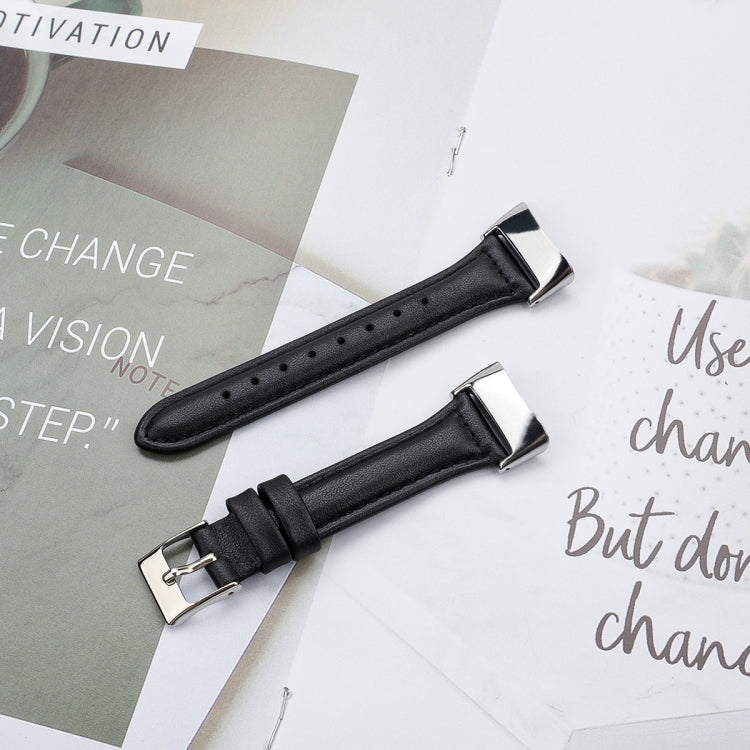 For Fitbit Charge 5 FC5-18 Leather Strap Watchband, S, L