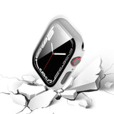 2 in 1 PC Frame + Tempered Glass Protector Case, For Apple Watch Series 9 / 8 / 7 41mm, For Apple Watch Series 8 / 7 45mm