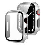 2 in 1 PC Frame + Tempered Glass Protector Case, For Apple Watch Series 9 / 8 / 7 41mm, For Apple Watch Series 8 / 7 45mm