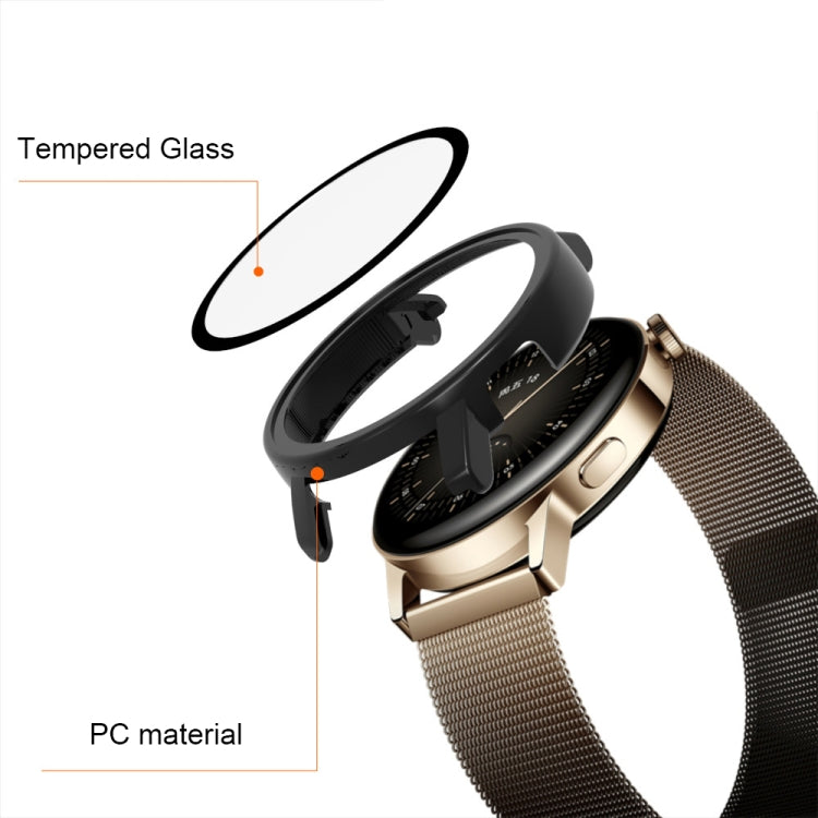 PC + Tempered Glass Watch Protective Case, For Huawei Watch GT 3 42mm, For Huawei Watch GT 3 46mm