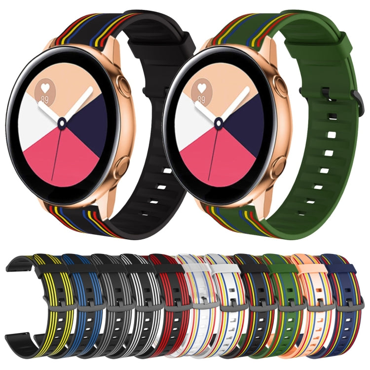 Stripe Silicone Watchband, 20mm, 22mm
