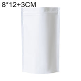 100 PCS/Set Matte Aluminum Foil Snack Stand-up Pouch, 8x12+3cm, 9x13+3cm, 10x15+3cm, 12x20+4cm 8x12+3cm White