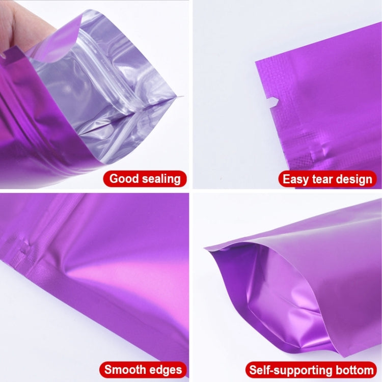 100 PCS/Set Matte Aluminum Foil Snack Stand-up Pouch, 8x12+3cm, 9x13+3cm, 10x15+3cm, 12x20+4cm