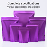100 PCS/Set Matte Aluminum Foil Snack Stand-up Pouch, 8x12+3cm, 9x13+3cm, 10x15+3cm, 12x20+4cm