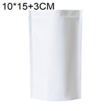 100 PCS/Set Matte Aluminum Foil Snack Stand-up Pouch, 8x12+3cm, 9x13+3cm, 10x15+3cm, 12x20+4cm 10x15+3cm White