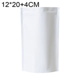 100 PCS/Set Matte Aluminum Foil Snack Stand-up Pouch, 8x12+3cm, 9x13+3cm, 10x15+3cm, 12x20+4cm 12x20+4cm White